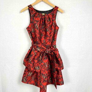 Eva Franco Anthropologie Jacquard Layered Sleeveless Dress Womens Size 4